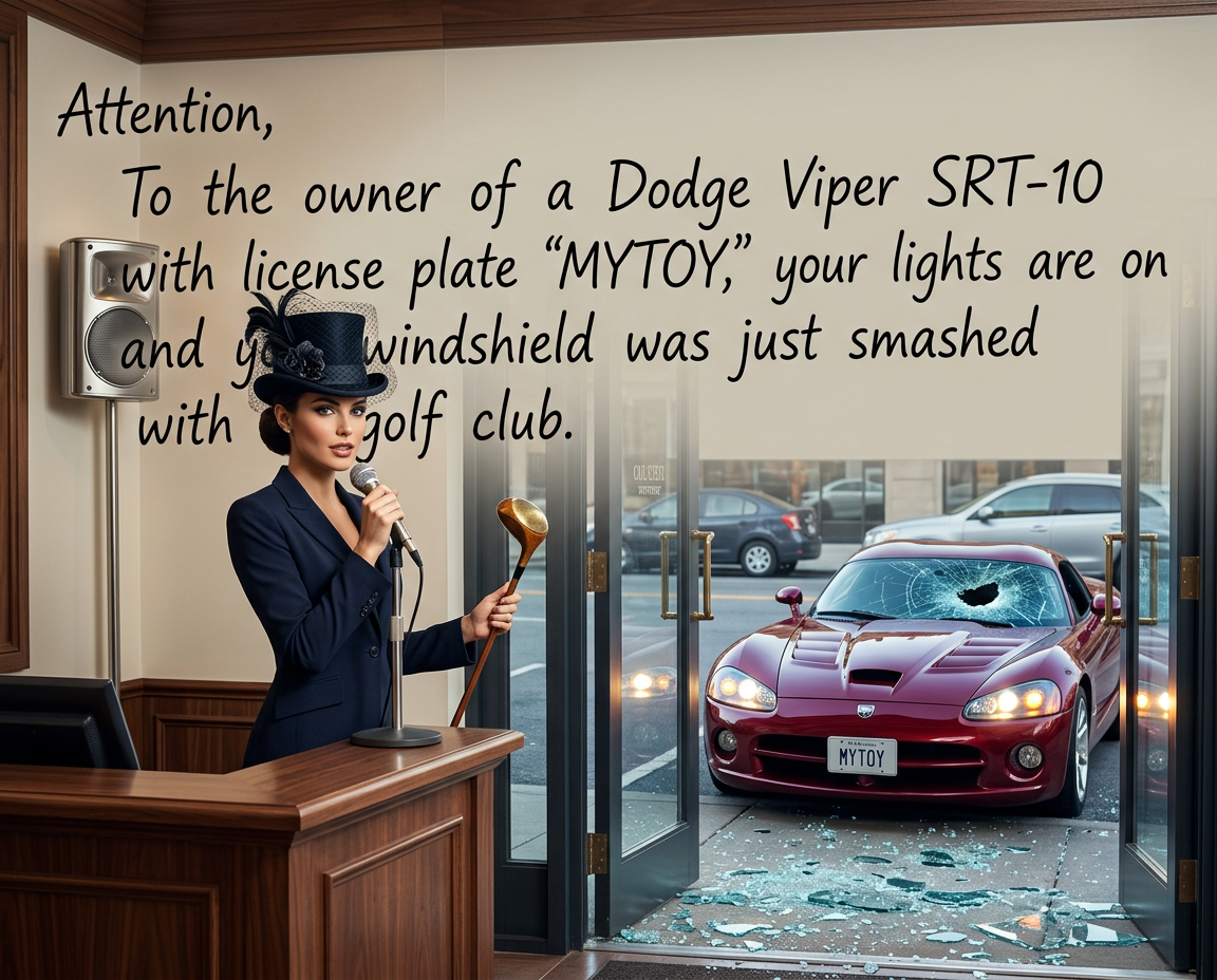 There's a red convertible outside my building with the license plate 'DADS MNY'.