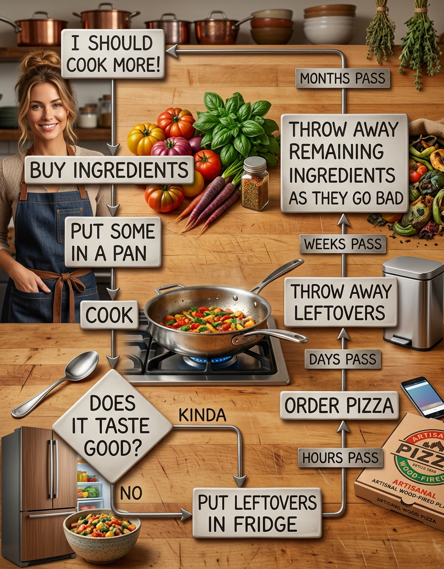 And yet I never stop thinking, 'sure, these ingredients cost more than a restaurant meal, but think how many meals I'll get out of them! Especially since each one will have leftovers!'