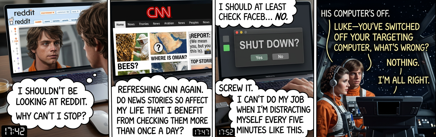 After years of trying various methods, I broke this habit by pitting my impatience against my laziness. I decoupled the action and the neurological reward by setting up a simple 30-second delay I had to wait through, in which I couldn't do anything else, before any new page or chat client would load (and only allowed one to run at once). The urge to check all those sites magically vanished--and my 'productive' computer use was unaffected.