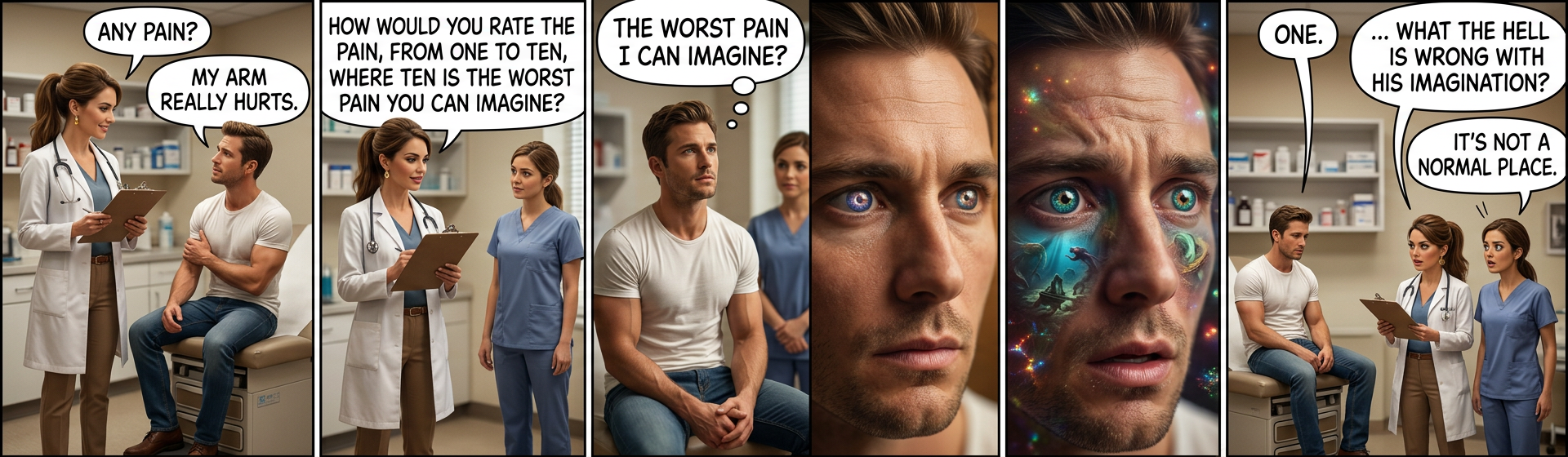 If it were a two or above I wouldn't be able to answer because it would mean a pause in the screaming.