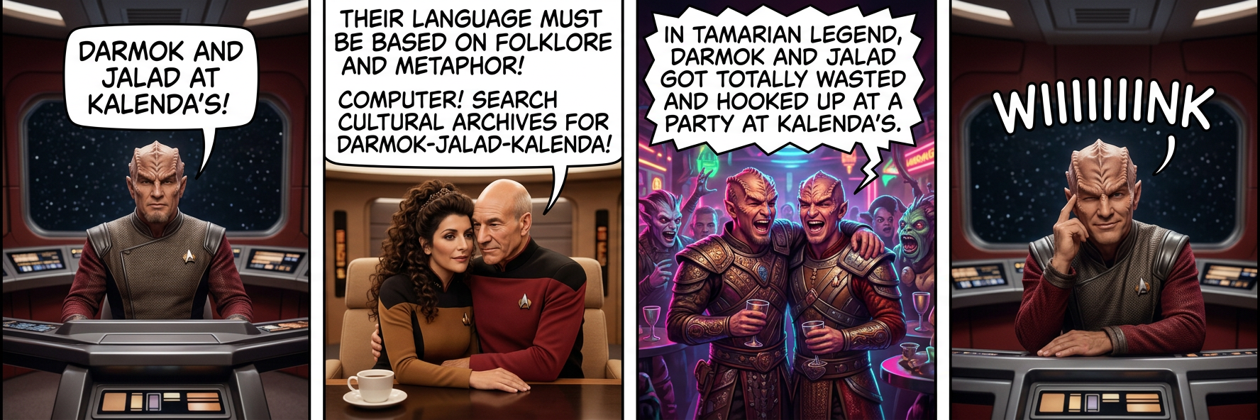 I wonder how often Patrick Stewart has Darmok flashbacks when talking to Star Trek fans.