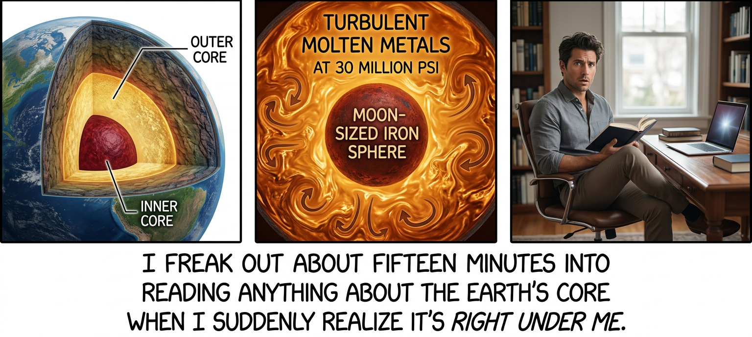 If you're a geologist or geophysicist and you don't introduce yourself by saying your name, then gesturing downward and saying "... and I study that", I don't know what you're doing with your life.