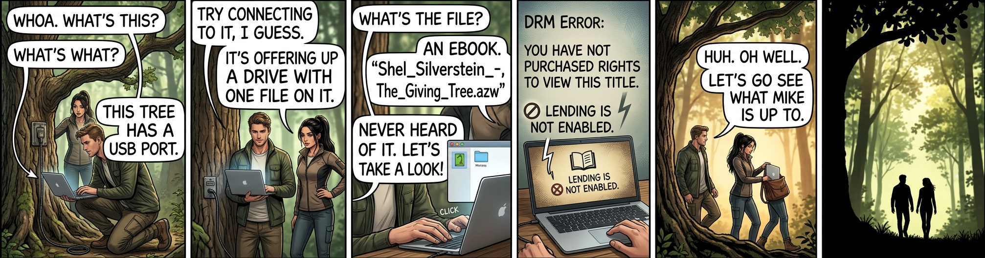 In the new edition of The Giving Tree, the tree uses social tools to share with its friend all the best places to buy things.