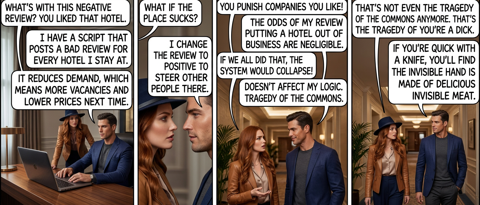 'Rating: 1/5. Room filled to brim with semen, and when front desk clerk opened mouth to talk, bedbugs poured out.'