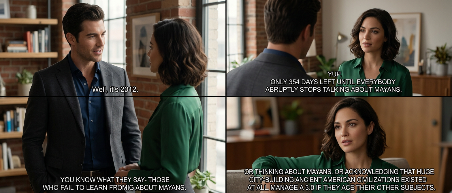 To compensate for this, I plan to spend 2013 doing nothing but talking about Mayans. My relationships with my friends and family may not fare well.